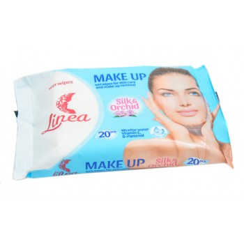 Влажные салфетки для снятия макияжа Linea Make UP Silk&Orchid 20 шт (4820207590038)