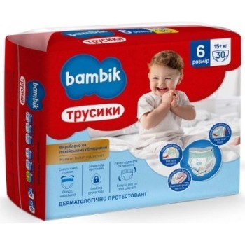 Подгузники-трусики детские Bambik 6 (15+ кг) 30 шт (4823071652536)