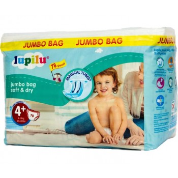 Подгузники Lupilu Soft&Dry Jumbo BAG 4+ (9-18кг) 78 шт (20112554)