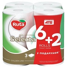 Папір туалетний Ruta Selecta 3 шари 8 рулонів (4820202895015) 