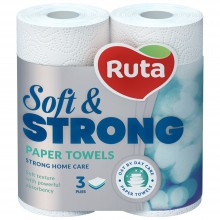 Бумажные полотенца Ruta Soft Strong 3 слоя 2 рулона (4820023748651)