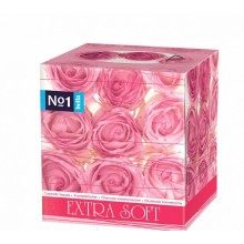 Салфетка косметическая Bella  в коробке 80 листов маленькие розы