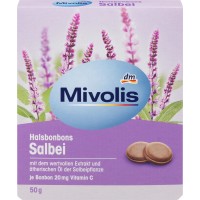 Леденцы без сахара Mivolis Salbei 50 г (4066447086706)