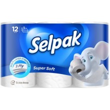Туалетная бумага Selpak Super Soft 3 слоя 12 рулонов  (8690530204508)