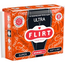 Гігієнічні прокладки Fantasy Flirt Ultra Soft & Dry Super 5 крапель 8 шт (3800213300051)