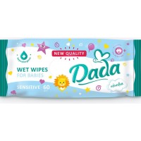 Вологі серветки для дітей Dada Sensitive без запаху 60 шт (4820174980368)