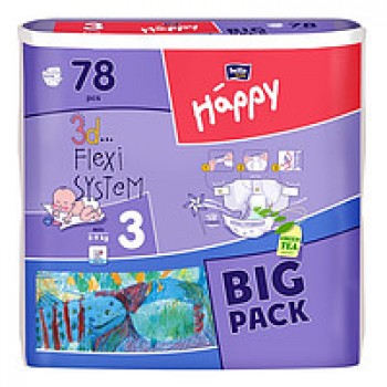 Підгузники дитячі Happy Midi (3) від 5-9 кг 78 шт.