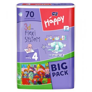 Підгузники дитячі Happy Maxi (4) від 8-18 кг 70шт.