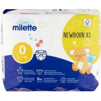 Підгузки Milette Baby Care 0 (1-3 кг) 21 шт (7613312319338)