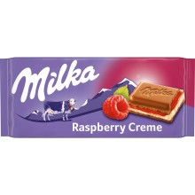 Шоколад молочный Milka Raspberry Creme 100 г (7622300590062)