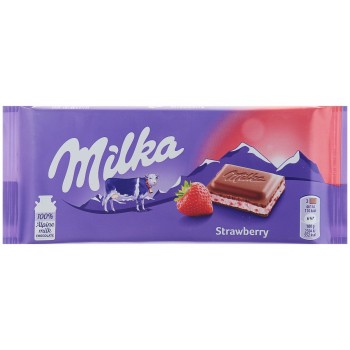 Шоколад молочный Milka Strawberry 100 г (7622210999368)