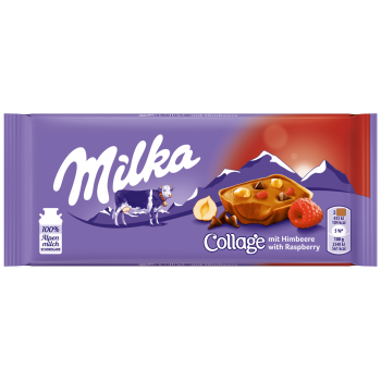 Шоколад молочный Milka Collage with Raspberry 93 г (7622210999047)