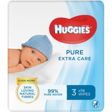 Вологі серветки для дітей Huggies Pure GOLD 56*(2+1) шт. (5029054222119)