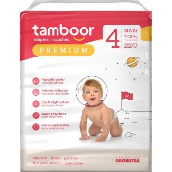 Підгузники Tamboor Premium 4 (7-18 кг) 22 шт (3393450851764)