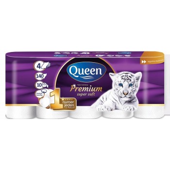 Туалетная бумага Queen Premium 4 слоя 10 рулонов (4000735342846)