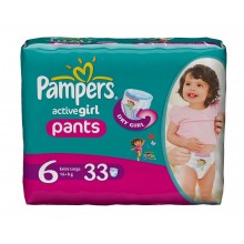 Подгузники - трусики детские Pampers Pants (6) Extra large для девочек 16+ кг 33 шт