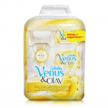 Змінні картриджі для гоління Gillette Venus & Olay (4 шт) + Бритва в подарунок (7702018330461)