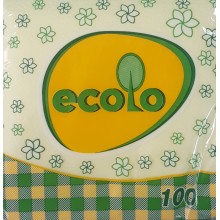 Серветка Ecolo  жовта 100 листів
