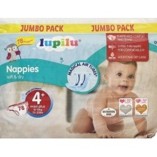 Подгузники Lupilu Soft&Dry Jumbo Pack 4+ (10-15 кг) 78 шт (4056489376446)
