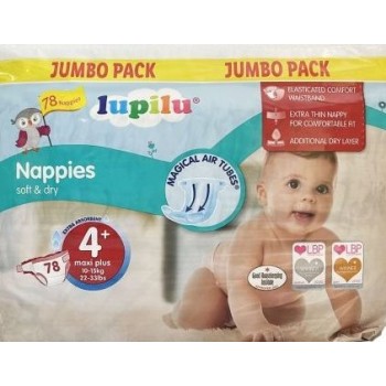 Підгузки Lupilu Soft&Dry Jumbo Pack 4+ (10-15 кг) 78 шт (4056489376446)
