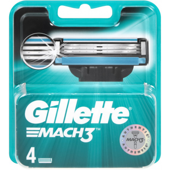 Сменные кассеты для бритья Gillette Mach 3 (4 шт) (7702018491858)