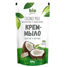 Крем-мило BIO Naturell Кокосове молоко дой-пак 500 мл (4820168432583)