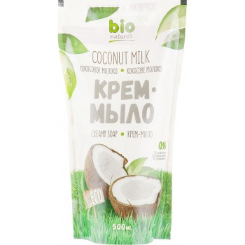 Крем-мыло BIO Naturell Кокосовое молоко дой-пак 500 мл (4820168432583)