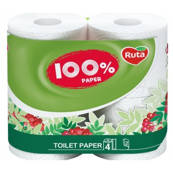 Туалетная бумага Ruta 100% Paper 2 слоя 4 рулона (4820023743991)