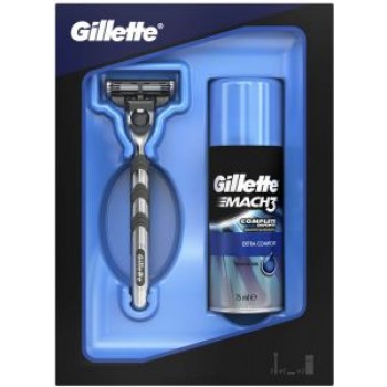 Подарочный набор Gillette Mach3 станок с 1 сменной кассетой и гель для бритья бритья Extra Comfort 75 мл