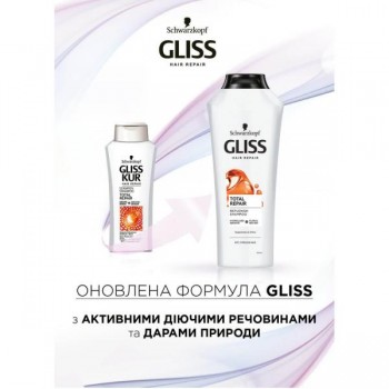 Шампунь для волосся Gliss Kur Total Repair для сухого та пошкодженого волосся 400 мл (9000100549493)