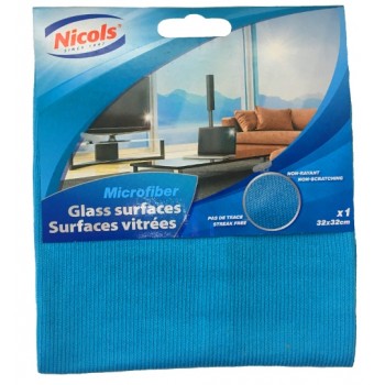 Серветка з мікрофібри Nicols для вікон і дзеркал 32 х 32 см (5410721715476)