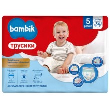 Подгузники-трусики детские Bambik 5 (12-17 кг) 34 шт (4823071652543)