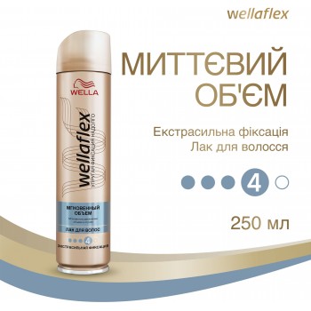 Лак для волос  Wellaflex Мгновенный объем экстрасильной фиксации 250 мл (8699568529805)