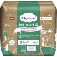 Екологічні біорозкладні підгузки Babydream 2 (3-6 кг) 28 шт (4305615838335)