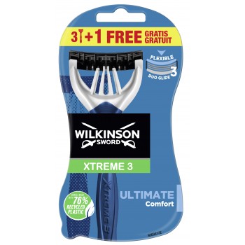 Одноразовые станки мужские Wilkinson Sword Xtreme3 Ultimate Comfort 3+1 шт (4027800874064)