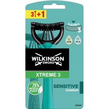 Одноразовые станки мужские Wilkinson Sword Xtreme3 Sensitive 3+1 шт (4027800710409)