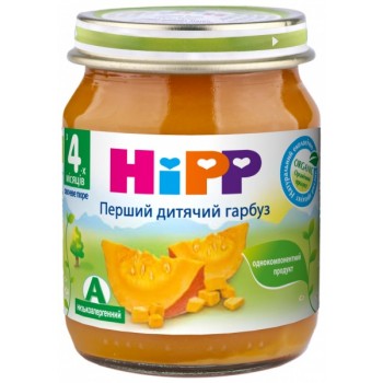 Овощное пюре HiPP Первая детская тыква с 4 месяцев 125 г (9062300108719) 