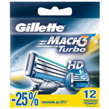 Сменные картриджи для бритья Gillette Mach 3 Turbo (12 шт)