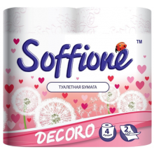 Туалетний папір Soffione Decoro 2 шари 4 рулони (73726)