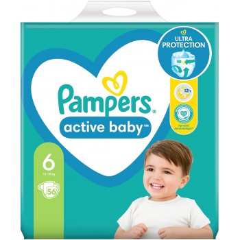 Підгузки Pampers Active Baby 6 Extra large (13-18 кг) 56 шт (8001090950130)