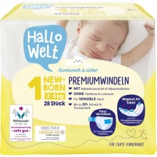 Подгузники Hallo Welt Premium Windeln  1 (2-5кг) 28 шт (4311596635771)