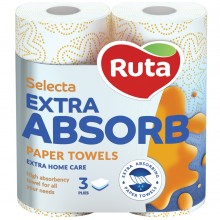 Бумажные полотенца Ruta Selecta Extra Absorb 3 слоя 2 шт (4820023744516)
