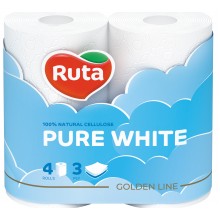 Папір туалетний Ruta Pure White 3 шари 4 рулони (4820023747531) 