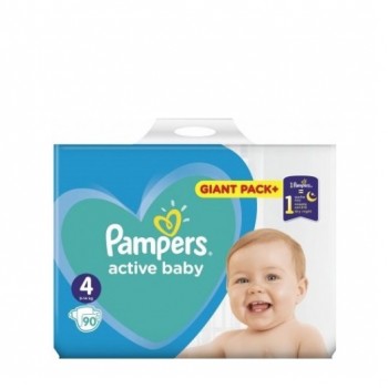 Підгузники дитячі Pampers Active Baby (4) Maxi  9-14 кг 90 шт. Giant pack (8001090950376)