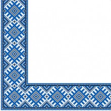 Салфетка Марго Вышиванка синяя Этно 2 слоя 33х33 см 50 шт (4820076640131)