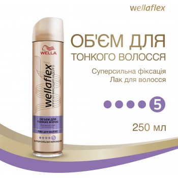 Лак для волос Wellaflex Обьем для тонких волос Супер сильная фиксация 250 мл (4056800888641)