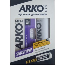 Подарочный набор Аrko мужской Sensitive. Пена для бритья Аrko Sensitive 200 мл + Бальзам после бритья Аrko Sensitive 150 мл 