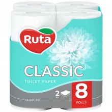 Папір туалетний Ruta Classic 2 шари 8 рулонів (4820023740488) 