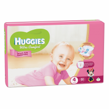 Подгузники детские Huggies Ultra Comfort 4, 8-14 кг 80 шт для девочек Giga Pack (5029053543680)