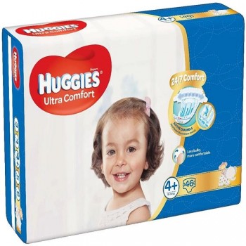 Подгузники детские Huggies Ultra Comfort 4+, 10-16 кг 46 шт  Jumbo Pack (5029053567877)